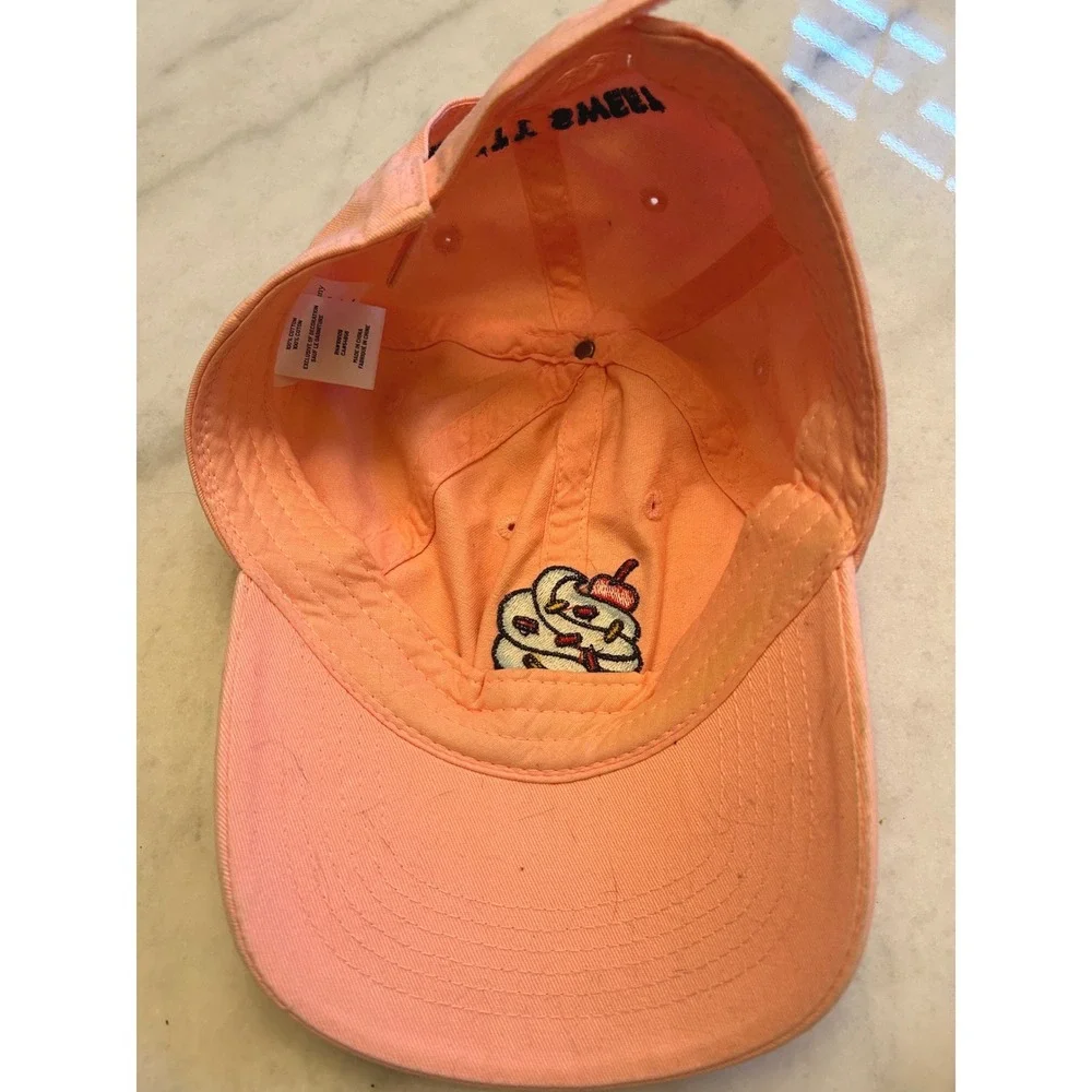 Life is Good Hat Kids Pink Cupcake Embroidered Pretty Sweet Hook Loop Strap